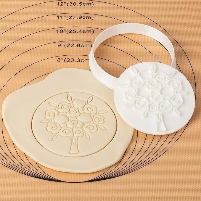 Flycalf Wedding Cookie Cutters with Plunger Stamps Bouquet Bridesmaid Bridal Shower Holiday PLA Cake Baking Accessories Cutter Molds for Kids Decorative Party 3" Kitchen Cake Supplies