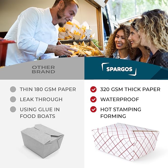 Take Out Boxes (60 Pack) 45oz White - Cardboard Paper Togo Chinese - Takeout Storage Containers -Biodegradable Eco To Go Food Containers For Restaurants Catering