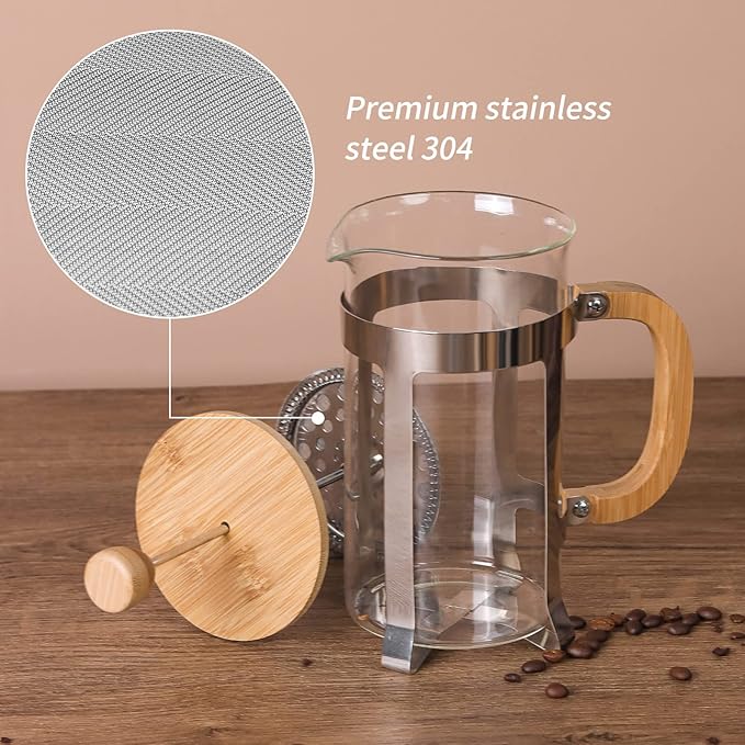 Sivaphe 12 oz French Press Replacement Filter, 1-2 Cup Coffee Maker Stainless Steel Filter, 6 Pieces Mesh Screen for 350ml Small French Coffee Press