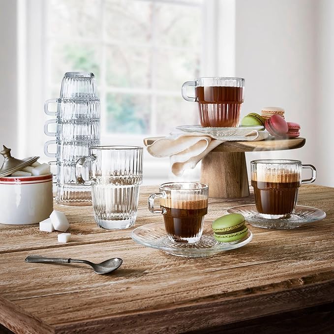 Bormioli Rocco Barshine 3 oz. Espresso Coffee Stackable Tempered Drinking Glasses, Set of 12, Clear