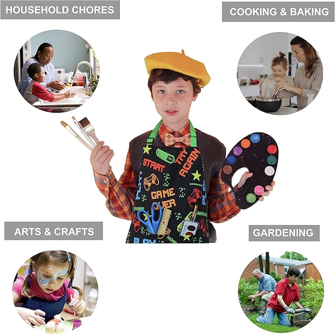 Kids Apron - cooking, gardening, artist, painting, cleaning, baking, pottery, chef, kitchen - gift boys, girls