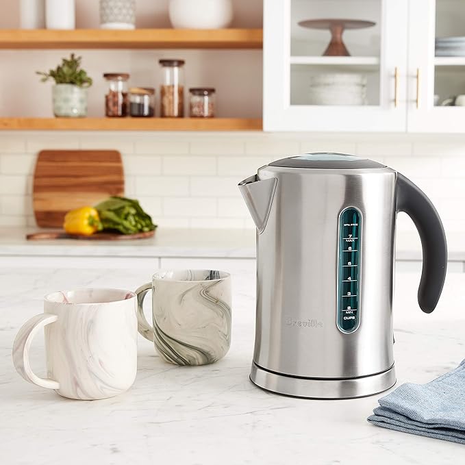 Breville BKE700BSS Soft Top Pure Hot Water Kettle, 7 Cup, Brushed Stainless Steel