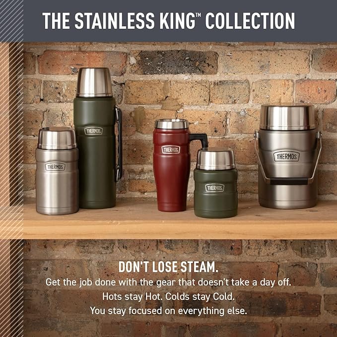 THERMOS Stainless King Vacuum-Insulated Food Jar, 24 Ounce, Army Green