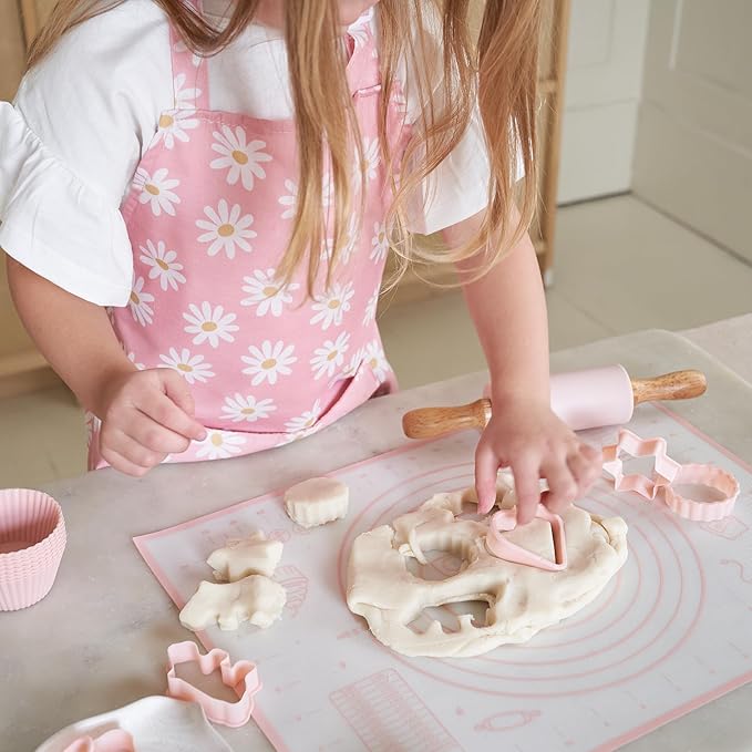Wooden Baking Set for Kids - A Complete Set of Real Kitchen Utensils Gives Toddlers a Fun Cooking Experience - Durable Safe to Use Tools are Perfect for Gifting to Create Lasting Family Memories