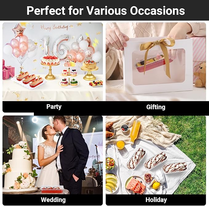EUSOAR Disposable Ramekins with Lids, 50pcs 6.8oz 6.5"x2.5"x1.2" Aluminum Foil Baking Cups Mini Loaf Pan Tin，Rectangle Cupcake Containers Wrappers, Dessert Cheesecake Creme Brulee Ramekins Pan