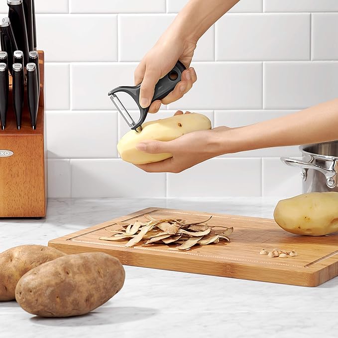 OXO Good Grips Swivel Vegetable Peeler and OXO Good Grips Prep Y-Peeler, Silicone