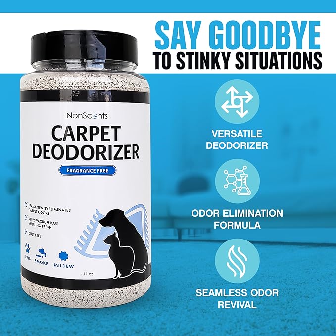 NonScents Ultimate Odor Control Bundle – Refrigerator Deodorizer (4-Count) & Carpet & Rug Odor Eliminator – Fragrance-Free, Long-Lasting Fresheners for Fridge, Freezer, & Pet Areas