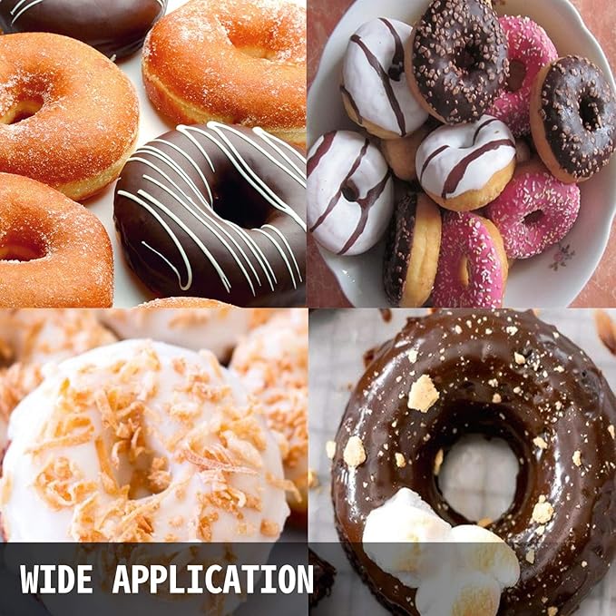 Commercial Mini Donut Maker Machine, Small Donut Snack Machine Makes 6 Doughnuts with Delish Recipes, Electric Doughnut Machine 1550W, Teflon-Coating