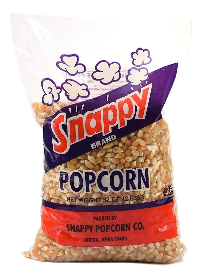 Snappy Yellow Popcorn Kernels for Popping with Popcorn Machine, Air Popper or Stove Top, 2 lb Bags, 12 Pack