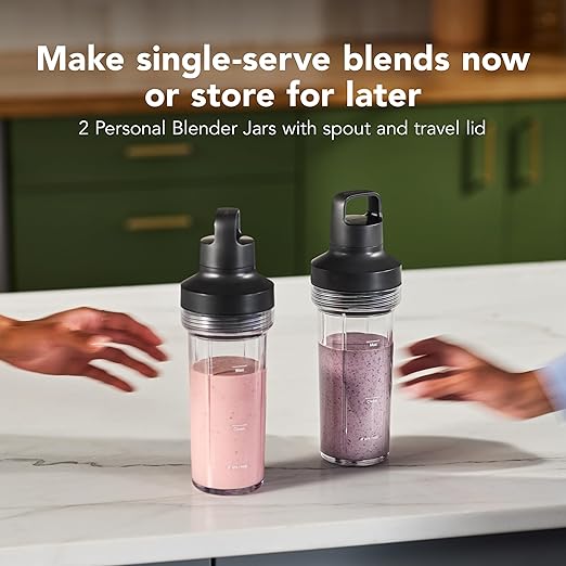 KitchenAid Pure Power Blender with 2 Personal Blending Jars, 1700 Watt Peak Power*, KSB2078, Matte Charcoal Grey