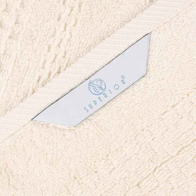 Superior Playa Zero Twist Cotton Medium Weight Towels, for Guest Bath, Bathroom, Shower, Spa, Plush, Quick Dry, Ultra-Soft Towels, Bath Essentials, Waffle Textured, 8 Piece Assorted Towel Set, Ivory