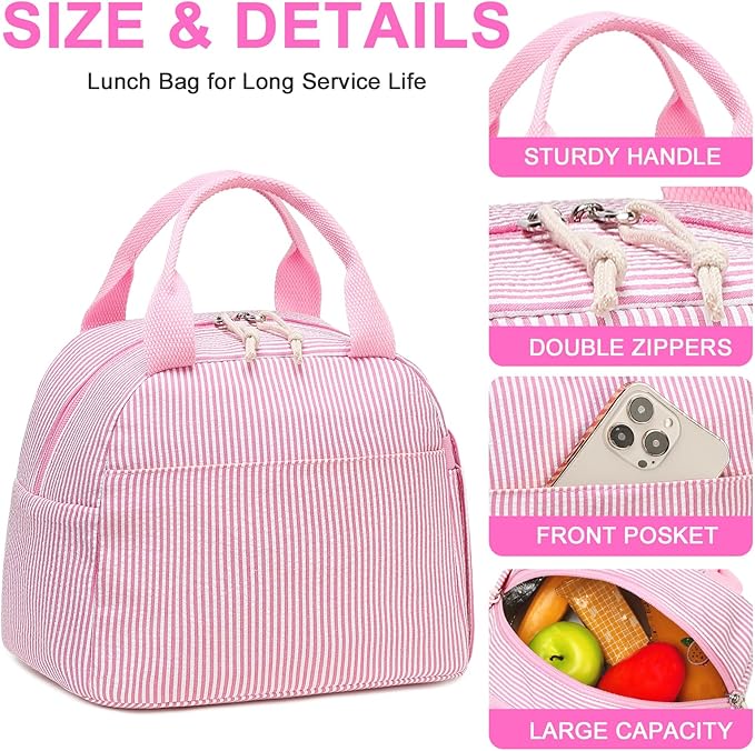 Bluboon Lunch Box for Women Cute Lunch Bag Reusable Insulated Lunch Bags Large Capacity Lunchbox Cooler for Work Picnic or Travel