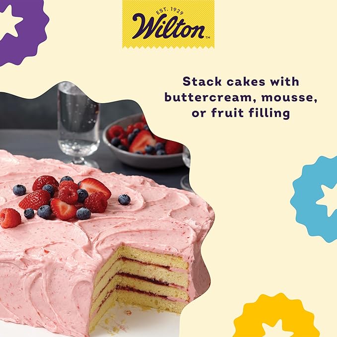 Wilton Easy Layers Sheet Cake Pan, Rectangle Sheet Pan, 2-Piece Baking Sheets Set, Steel (Pack of 4)