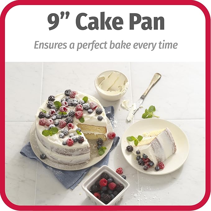 GoodCook Everyday Nonstick Steel Round Cake Pan, 9-Inch, Gray