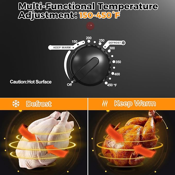 20 Quart Electric Roaster Oven with Self-basting Lid, Turkey Roaster Oven with Removable Pan and Rack, Black