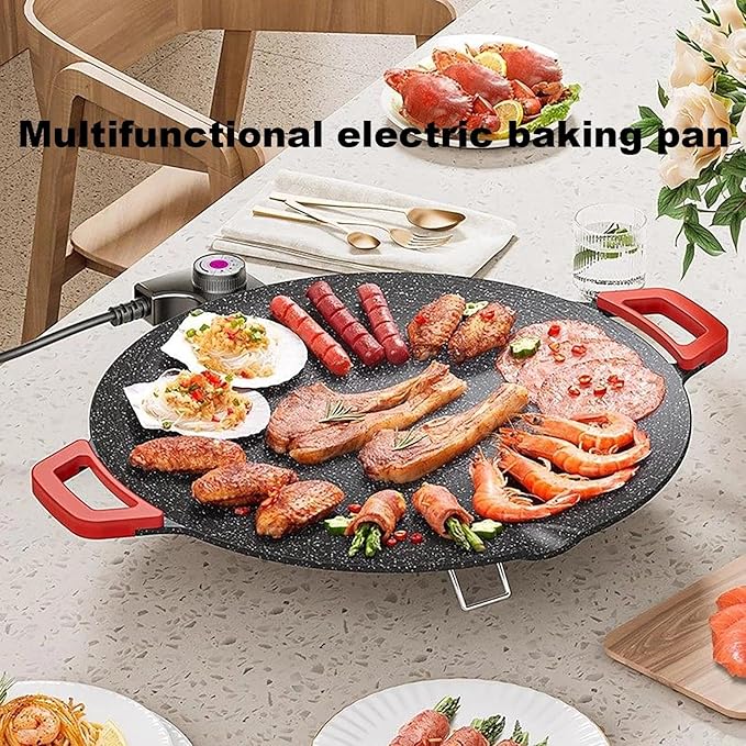 Indoor Grills Electric Smokeless – Nonstick Electric Griddle for Indoor Use, Fast-Heating Compact & Versatile Cooking for Steaks, Pancakes, and BBQ (15.7inch)(14.2in)