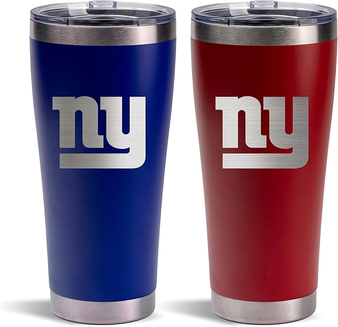 The Memory Company Officially Licenced NFL 30OZ Tumbler Set - 2-Pack Home & Away Stainless Steel Insulated Tumblers with Straws, Double Wall Vacuum Sealed Football Fan Drinkware