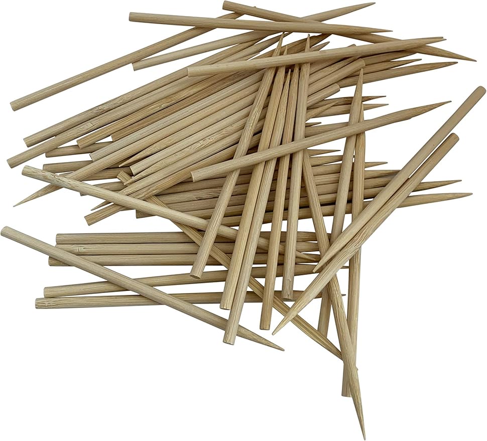 1000 Count | KingSeal Natural BAMBOO Heavy Weight Meat Skewers, Kebab Sticks, City Chicken, 4.5 Inches x 3.8mm, Bulk Pack - 1 Box of 1000