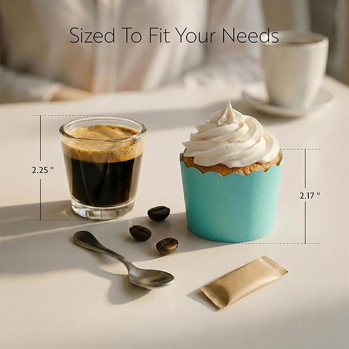 Restaurantware Baking Cups 200 Pack of 6 oz Paper Cupcake Liners Greaseproof Scalloped Oven-Safe Elegant Dessert Muffin Cups Disposable for Parties