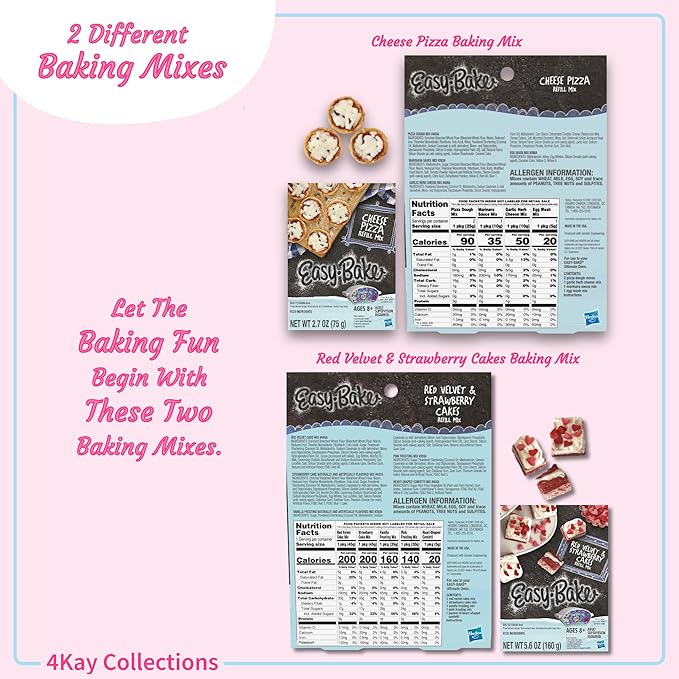 Ultimate Easy Baking Oven Bundle For Kids With 20 Items - Oven, 2 Refill Mixes, Apron, Hat, 2 Bowls, Spatula, Whisk, 9 Stickers, Baking Pan & Tool (Happy Hot Pink Baker Bundle)