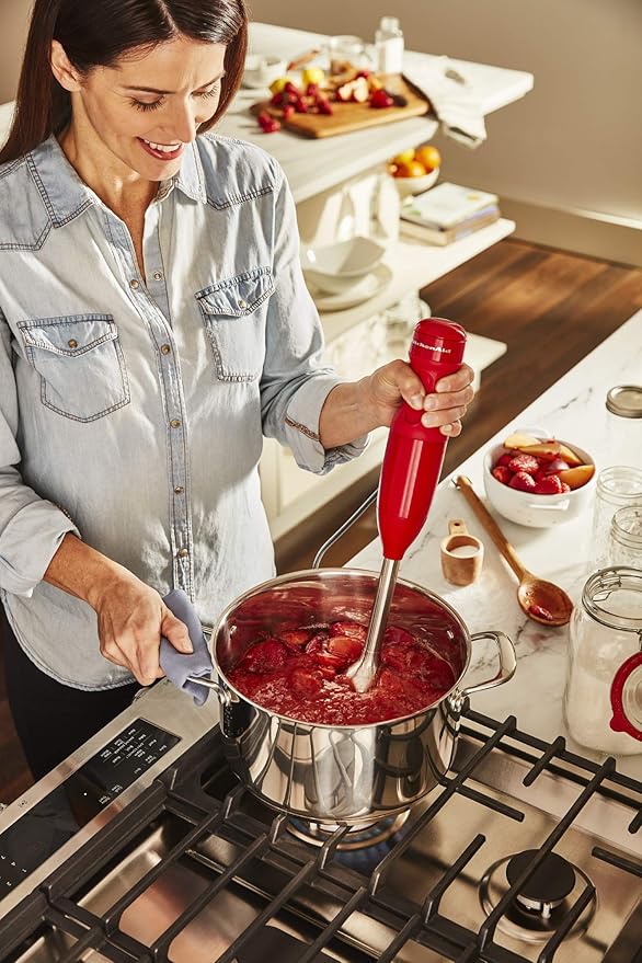 KitchenAid KHB1231QHSD 100 Year Limited Edition Queen of Hearts Corded Hand Blender, 3 Speed, Passion Red