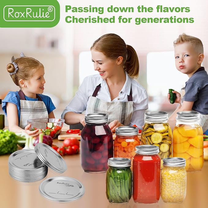 116PCS Canning lids Wide Mouth(3.43in/87mm), Upgraded Leak-Proof Mason Jar Lids for Ball/Kerr Jars, Split-Type Lid with Perfect Airtight Seal, Canning Jars Lids, Food Grade Material
