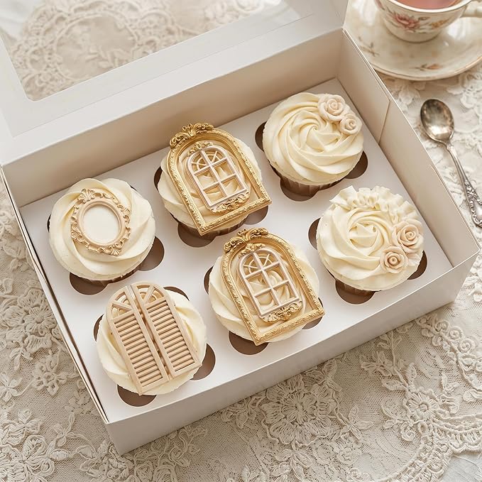 Window Fondant Molds Window Silicone Chocolate Mold for Cake Decorating Cupcake Topper Candy Gum Paste Polymer Clay