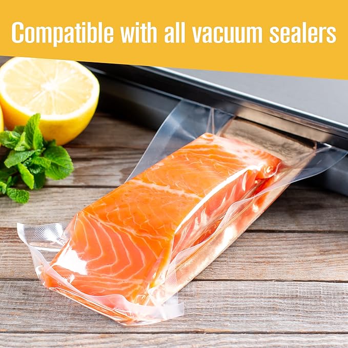 Houseables Vacuum Seal Bags, Vacuum Sealer Rolls, Sous Vide Bags, Food Saver Rolls, 2 Pack, 11 Inch & 8 Inch x 50FT, Commercial Grade, Vaccum Sealed Storage, Microwave & Freezer Safe, Store A Meal