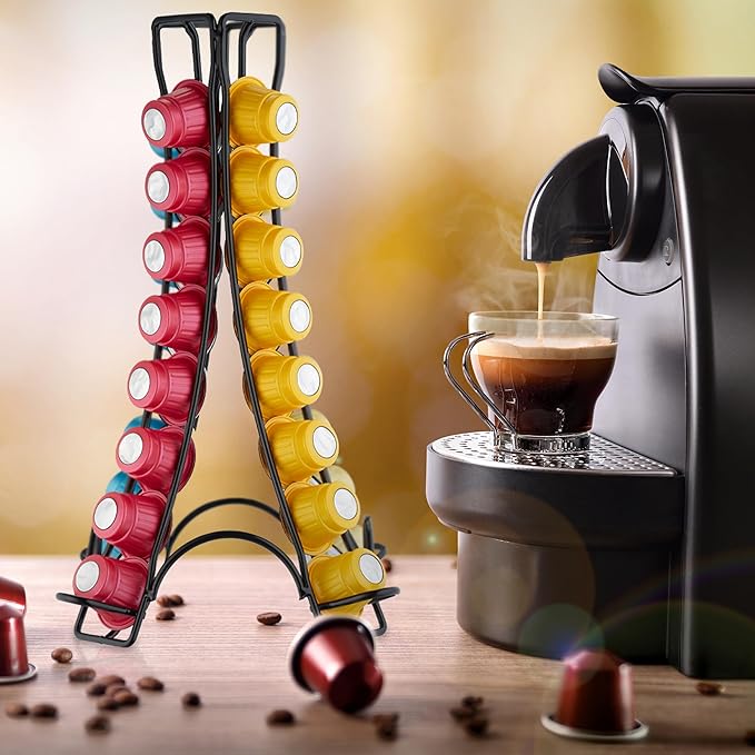 Relaxdays Coffee Pod Holder, Black, 30 x 21.5 x 21.5 cm
