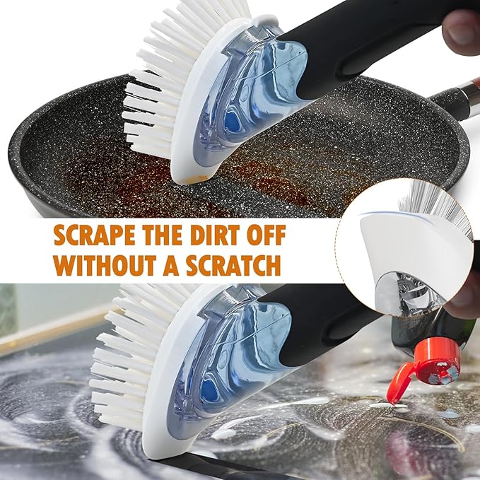 Soap Dispensing Replacement Dish Brush Storage Set