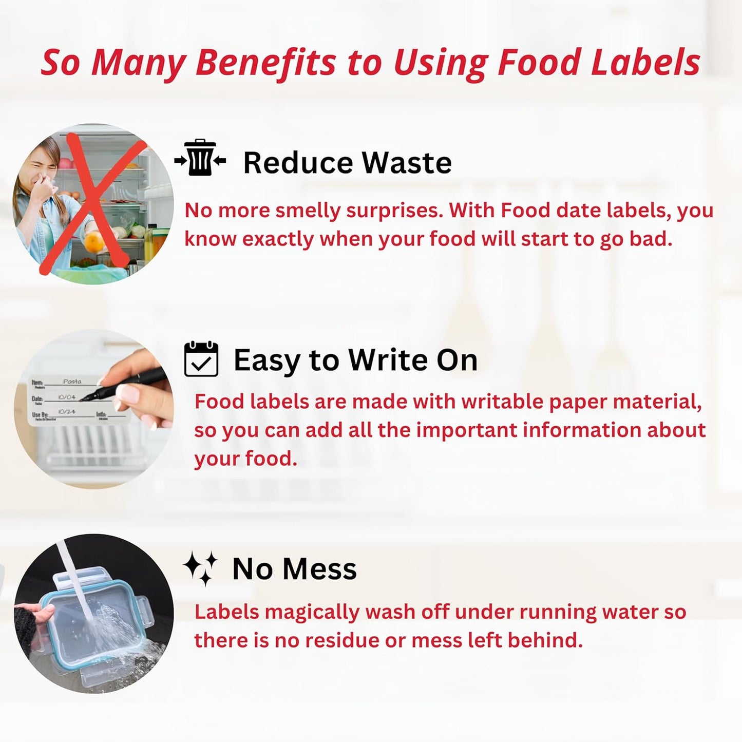 2x1 Dissolvable Food Labels, 1000 Label Stickers, Bottle Labels for Storage Bins, Sticker Labels for Food containers (1000, Green)