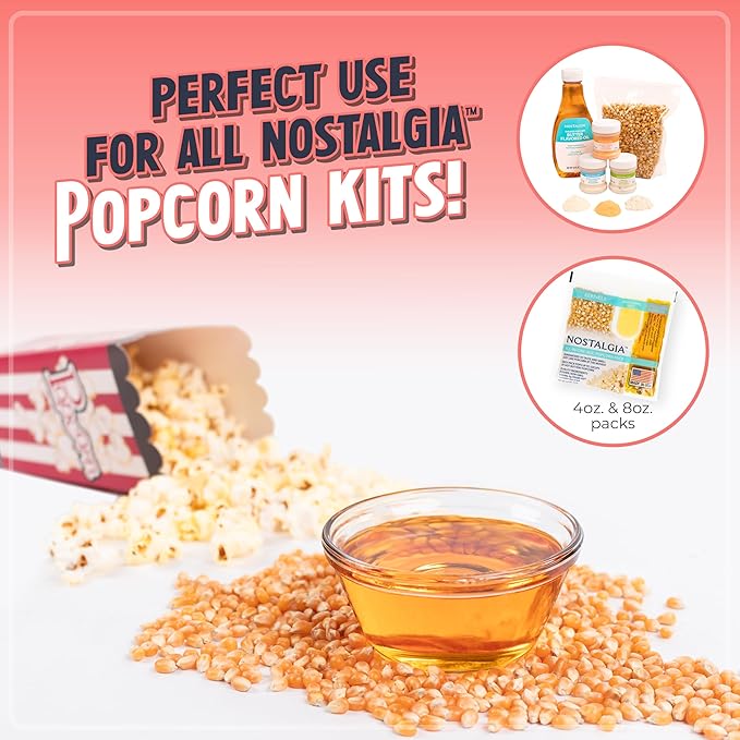 Nostalgia Popcorn Maker Machine - Professional Cart With 2.5 Oz Kettle Makes Up to 10 Cups - Vintage Popcorn Machine Movie Theater Style - Retro Red