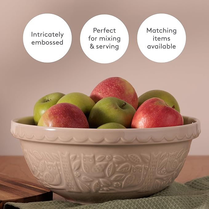 Mason Cash | S18 Owl Embossed Mixing Bowl - 2.85 Quart