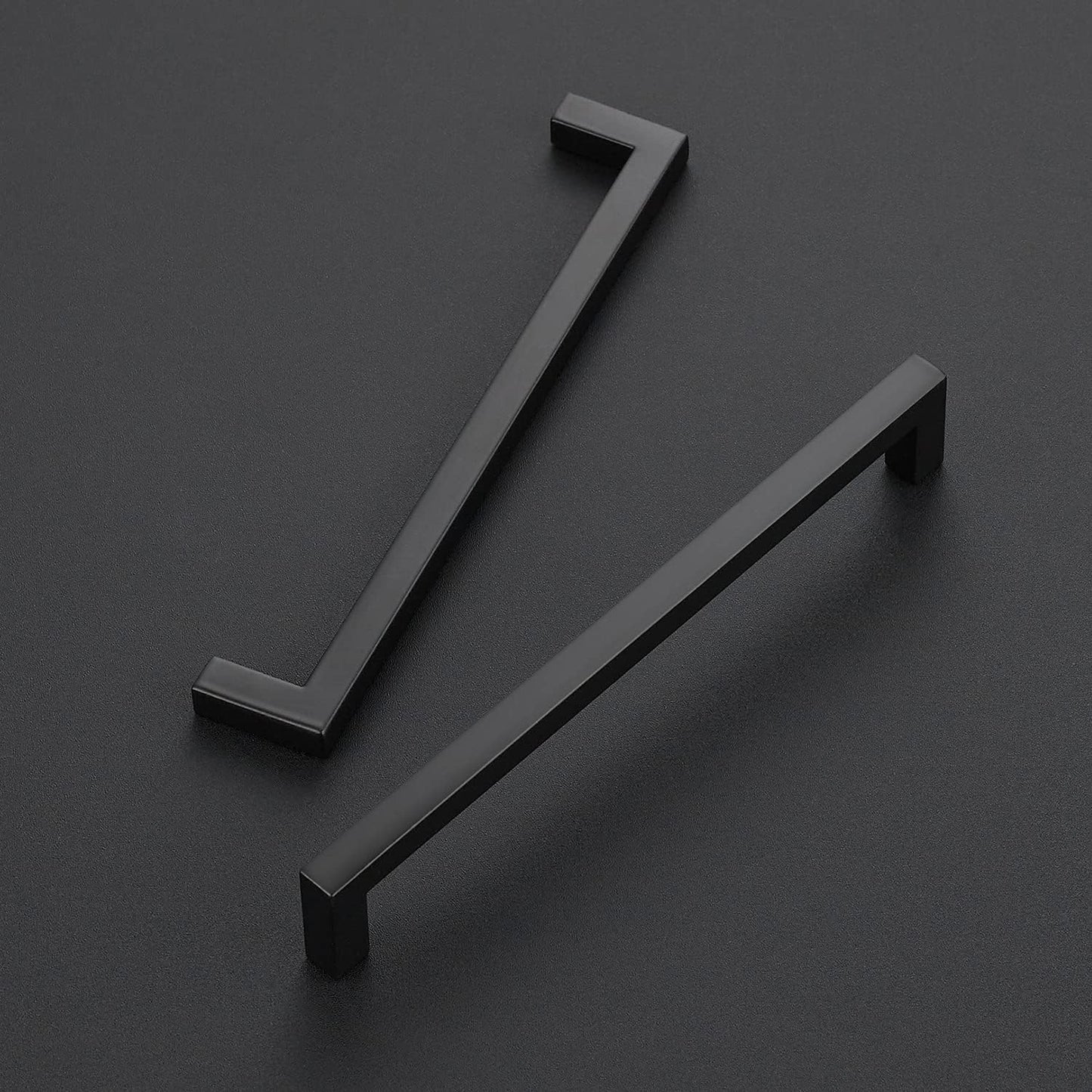 Ravinte 25-Pack Black Matte Slim Square Bar Drawer Handles - 6-1/4in Center to Center Kitchen Cabinet Hardware