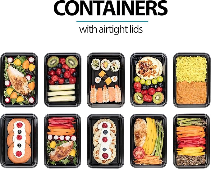Igluu Meal Prep Containers Reusable (10 Pack) – Food Containers with Lids – Stackable, Microwave, Freezer & Dishwasher Safe – 28oz – 1 Compartment – BPA-Free