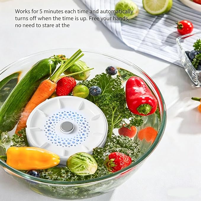 Fruit and Vegetable Washing Machine, Fruit Cleaner Device Waterproof Fruit and Vegetable Purifier Clean Produce with Titanium Electrolysis Purification for Home Kitchen