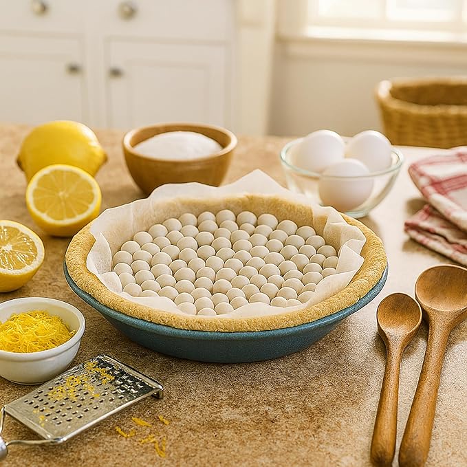 Mrs. Anderson's Baking Ceramic Pie Crust Weights, 135 Count, Natural Stoneware, For Blind Baking Pie Crusts And Tart Shells With Even Baking Results