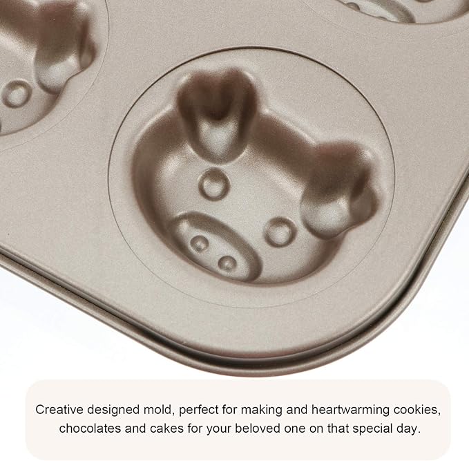 Cake Tin， Non-Stick Cake Mould, Baking Tools Baking Mold,Cake Mould,Baking Madeleine Mold Cake Pan Nonstick Small Baking Pan Pig Baking Mold Heavy Carbon Steel for Oven Baking Cookies Cake Chocolate P