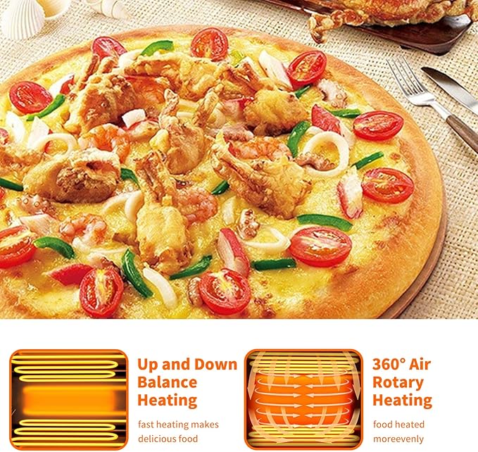 KOOTEN Electric Countertop Pizza Oven Indoor,12" Commercial Pizza Maker Machine,Stainless Steel Pizza Cooker for home Restaurant