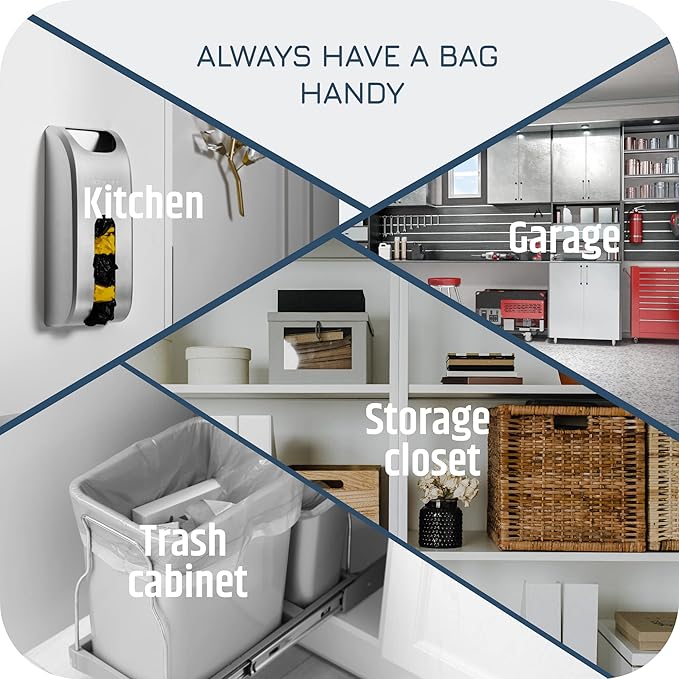 Wall Mount Plastic Bag Organizer | Durable Plastic Grocery Bag Saver | Smudge Proof, Fingerprint Resistant (Cream)