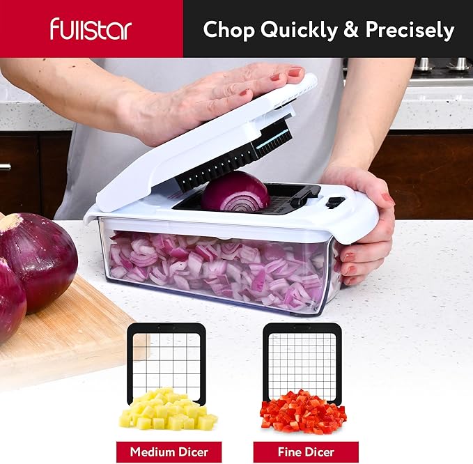 8 in 1 Vegetable Chopper + 2pcs Silicone Lid