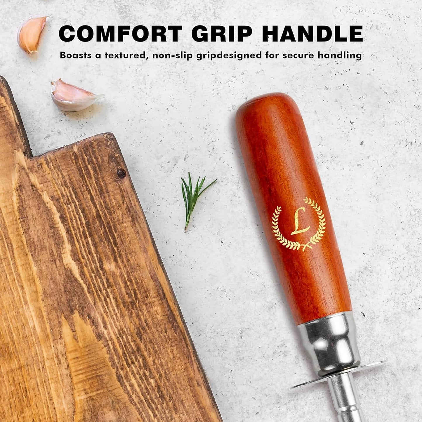 Knife Sharpener Rod, Kitchen Knives Sharpener Carbon Steel Professional Knife Sharpening Steel, Honing Rod with Hanging Holes (13 inches), L