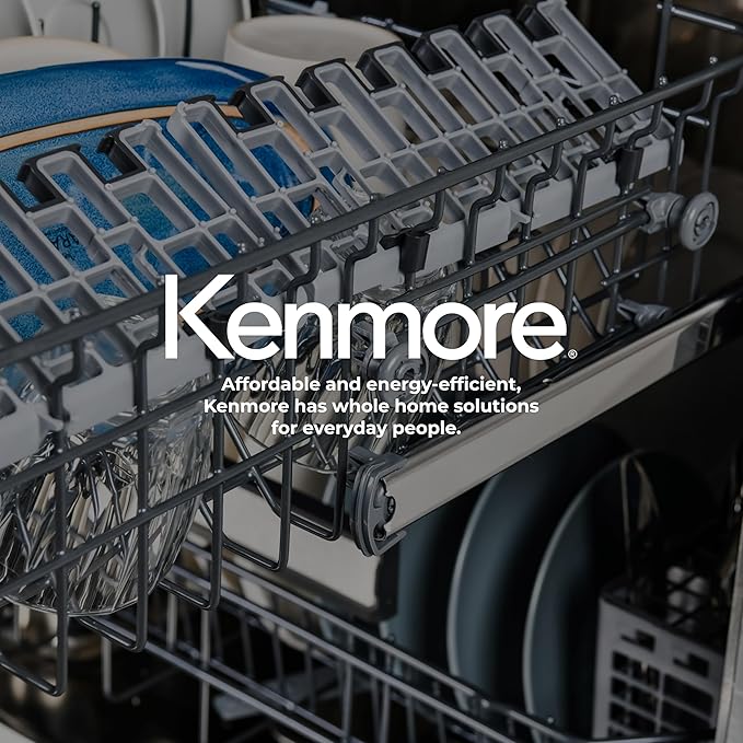 Kenmore 22-14689 Elite 24" Built-In Dishwasher - UltraWash Plus, TurboDry, QuietWash, SmartWash, TurboFlex Third Rack & Reach-Thru Handle - 15 Place Settings-42 DBA - ENERGY STAR Certified - 24"-Black