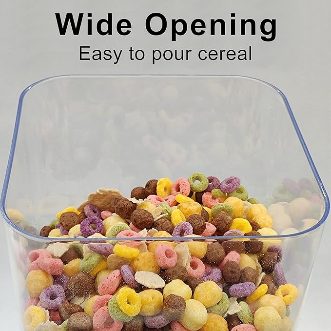 Cereal Dispenser Countertop with lids, 5L Organization and Storage Containers for Kitchen and pantry, Plastic Containers for food, Cereal, Rice, Beans, Grains, Nuts, Oatmeal, Pet food, White, 1Pc