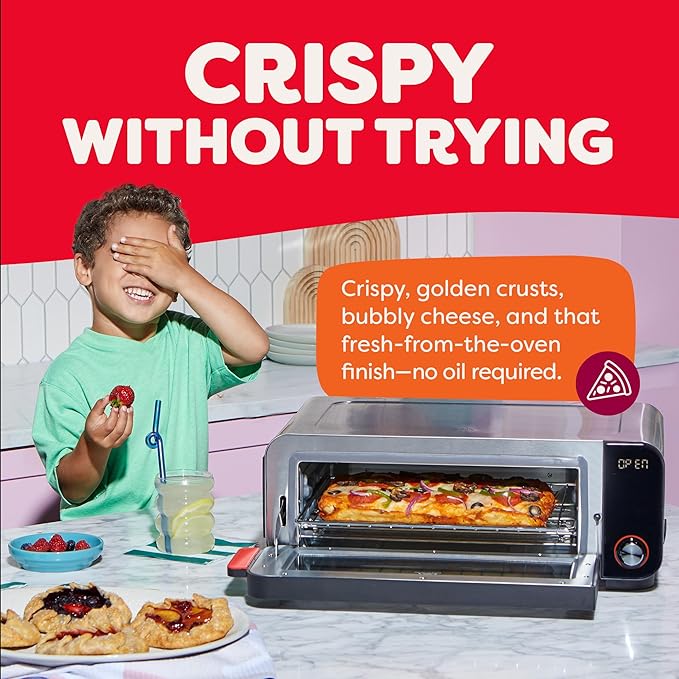 Instant Pot No Preheat Required* 6-in-1 Pizza and Toaster Oven with InstantHeat Technology, Fits a 12" Fresh or Frozen Pizza, Bake, Toast, Broil, & Reheat