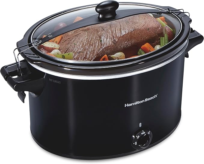 Hamilton Beach Slow Cooker & Digital Programmable Rice Cooker & Food Steamer, 8 Cups Cooked (4 Uncooked), With Steam & Rinse Basket, Stainless Steel (37518)