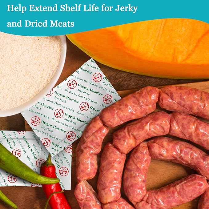 VacYaYa 1000CC(30-Pack) Food Grade Oxygen Absorbers Packets for Home Made Jerky and Long Term Food Storage, Stored in Vacuum Bag and 3 Times Oxygen Absorption Capacity