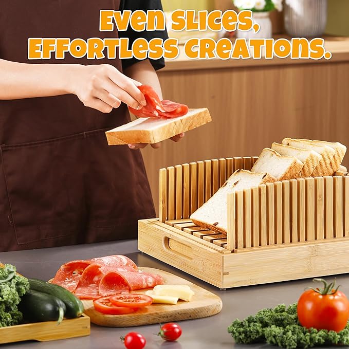 Bread Slicer for Sourdough Rounds & Homemade Bread, 10.5″ Adjustable Large Wide Capacity, Perfect for Artisan Loaves, Durable & Easy to Use – The Ideal Gift for Baking Enthusiasts