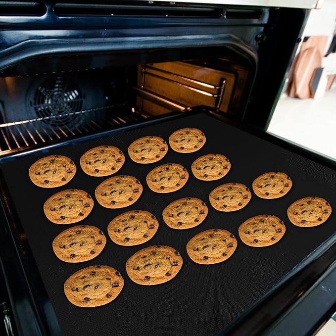 9pcs Non-stick Oven Liners Grill Baking Mats 60x40cm Heat Resistant Reusable Roaster Liners for Air Fryer and Oven Bottom Protection