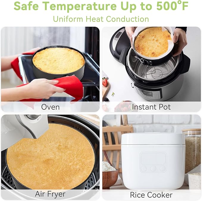 USLAI Springform Pan, 4/6/7/8/9/10 Inch Nonstick Cheesecake Pan with Removable Bottom, Easy to Clean, Ideal for Baking Cakes, Pies and Quiches - 9 Inch